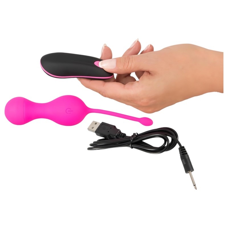 SMILE Love Balls - hordható akkus, rádiós vibrációs tojás (pink) 150685 termék bemutató kép