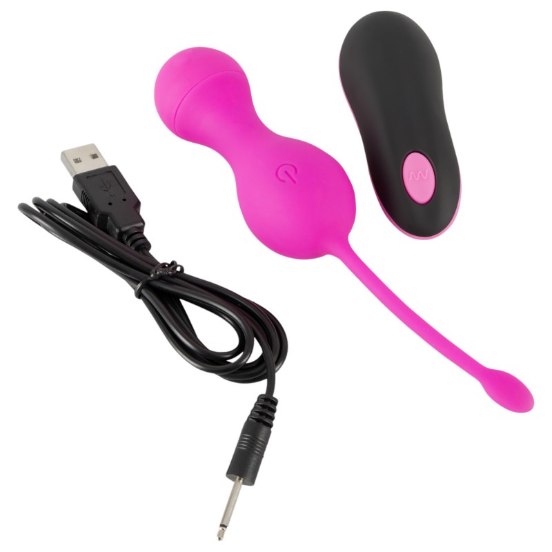 SMILE Love Balls - hordható akkus, rádiós vibrációs tojás (pink) 150689 termék bemutató kép
