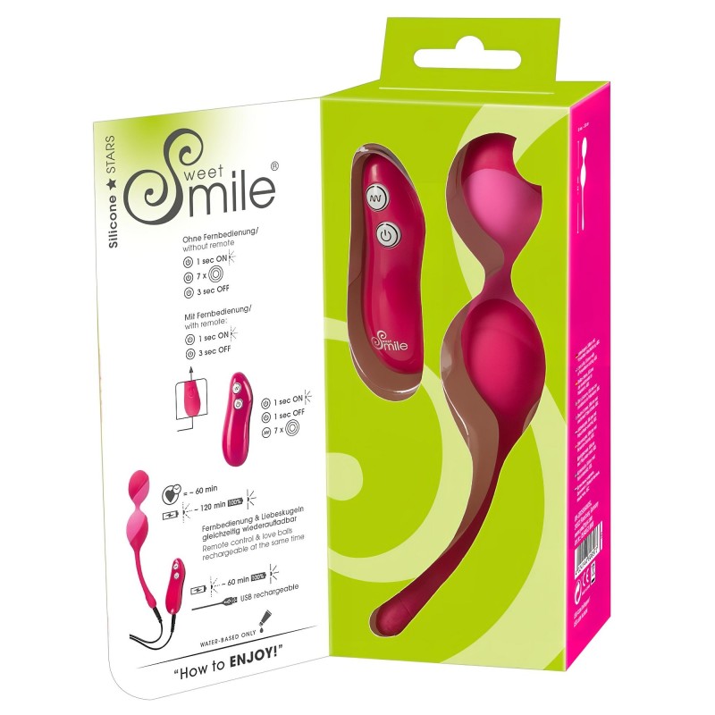 SMILE Love Balls - rádiós vibrációs tojás -82 g (pink) 137332 termék bemutató kép