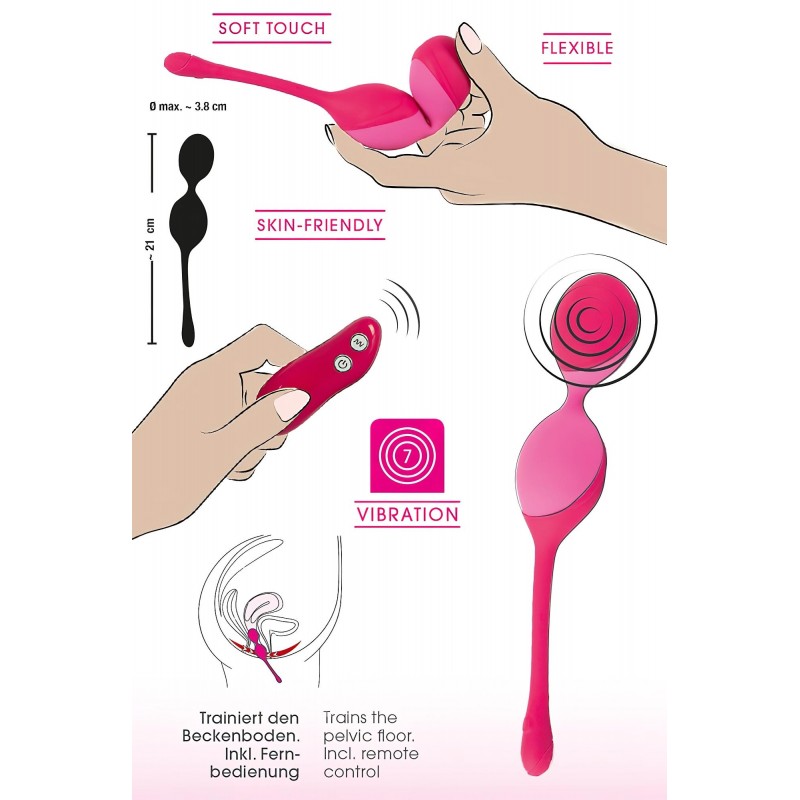 SMILE Love Balls - rádiós vibrációs tojás -82 g (pink) 137338 termék bemutató kép