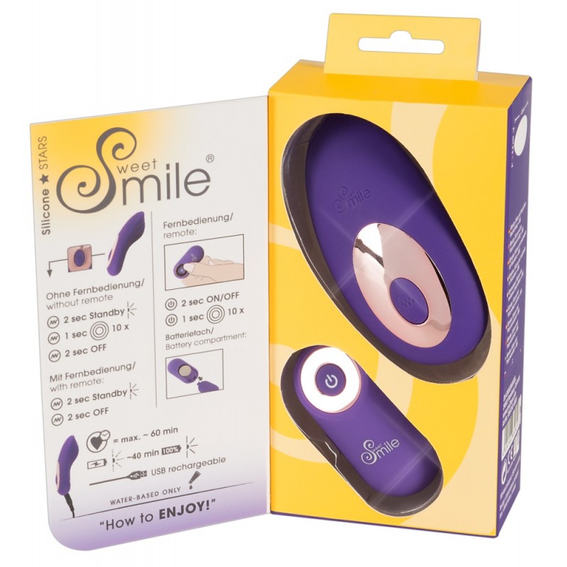 SMILE Panty - akkus, rádiós csikló vibrátor (lila) 39076 termék bemutató kép