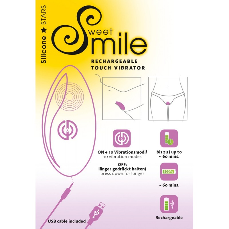 SMILE Touch - akkus hajlékony csiklóvibrátor (lila) 25517 termék bemutató kép