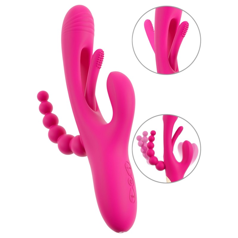 SMILE - tripla karos, nyelves vibrátor (pink) 119037 termék bemutató kép