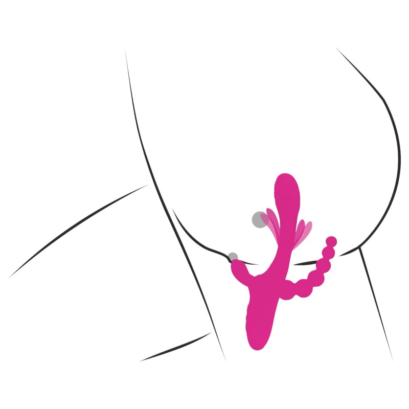 SMILE - tripla karos, nyelves vibrátor (pink) 119042 termék bemutató kép