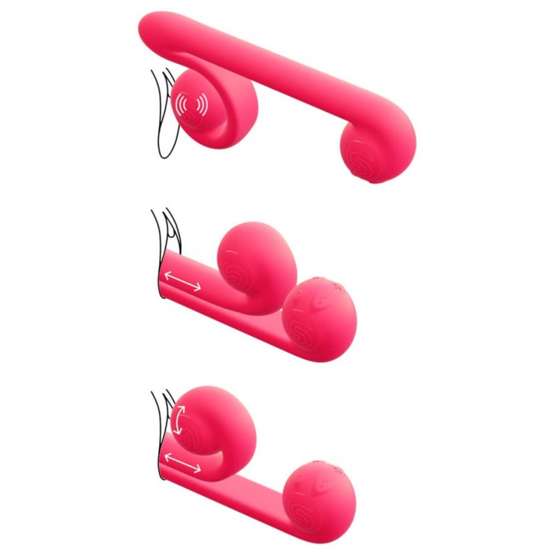 Snail Vibe Duo - akkus, 3in1 stimulációs vibrátor (pink) 43828 termék bemutató kép
