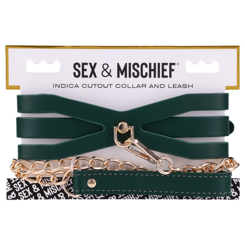 Sportsheets - nyakörv pórázzal (zöld) 126839 termék bemutató kép