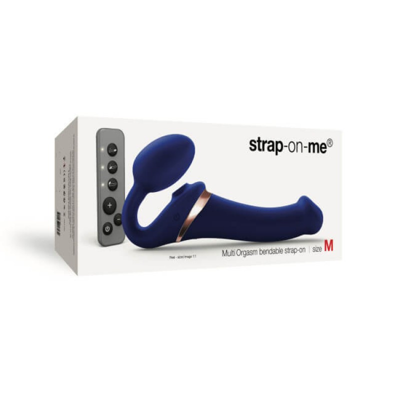 Strap-on-me M - felcsatolható, léghullámos vibrátor (kék) 80364 termék bemutató kép