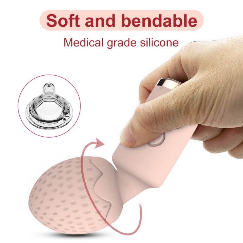 Sunfo Strawberry - vízálló mini wand masszírozó vibrátor (pink) 88856 termék bemutató kép