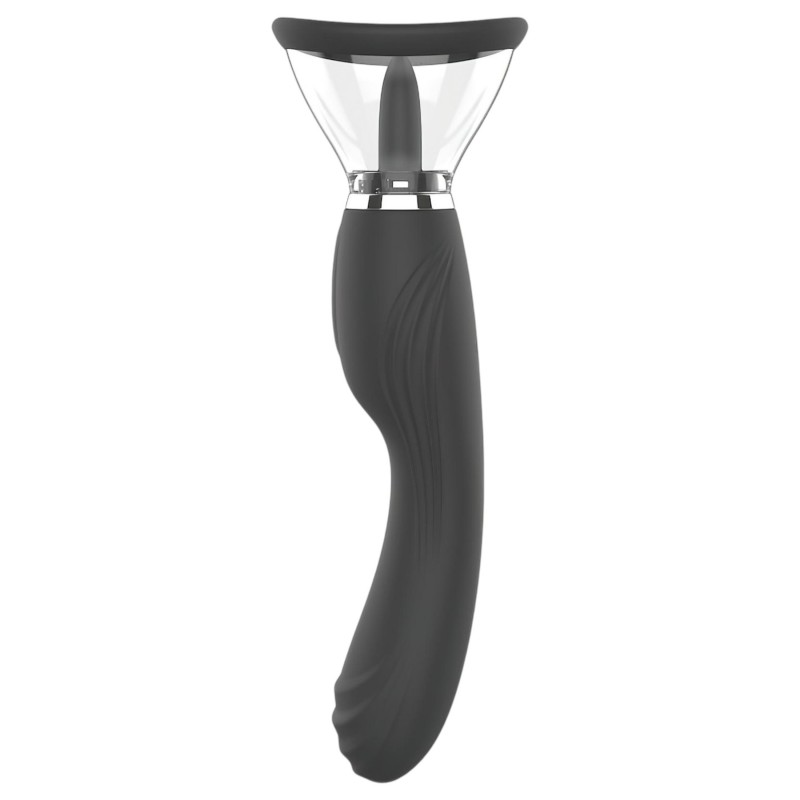 Erospace Sweet Play - 2in1 csiklóizgató vibrátor nyelvvel és szívással (fekete) 166973 termék bemutató kép