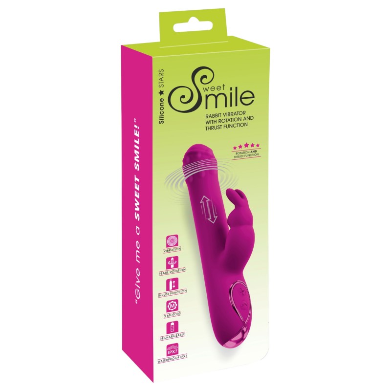 Sweet Smile - lökő, forgó csiklókaros vibrátor (rózsaszín) 151365 termék bemutató kép