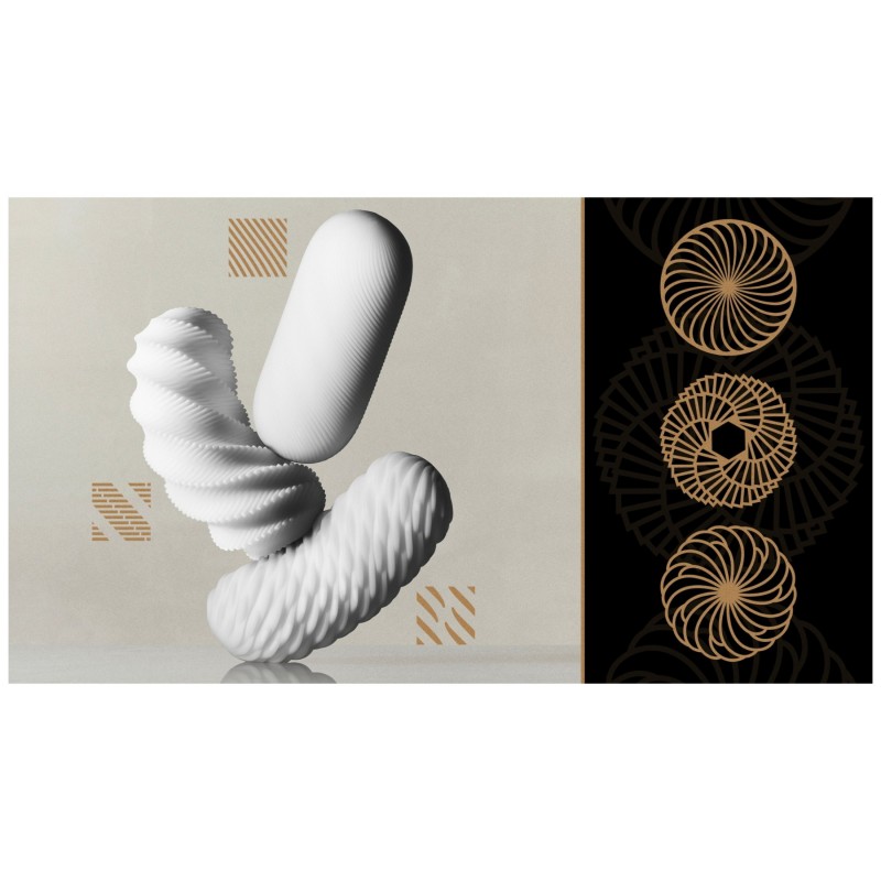 TENGA 3Dx Zen - 3D mintás maszturbátor (fehér) 148436 termék bemutató kép