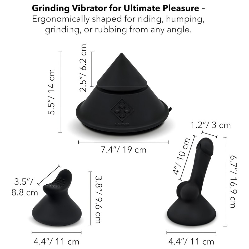 The Cowgirl Cone - okos szexgép különböző feltétekkel (fekete) 139459 termék bemutató kép
