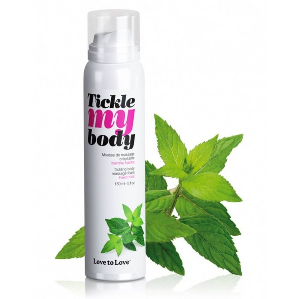 Tickle my body - bizsergető masszázs hab - menta (150ml)
