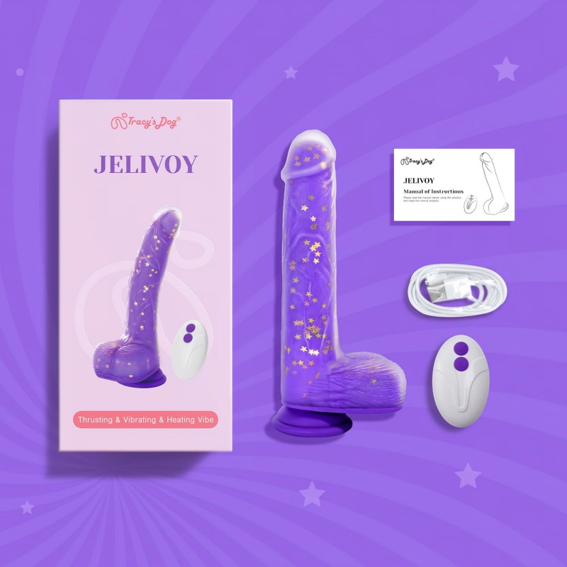 Tracy's Dog Jelivoy - élethű vibrátor - 22 cm (lila) 119627 termék bemutató kép