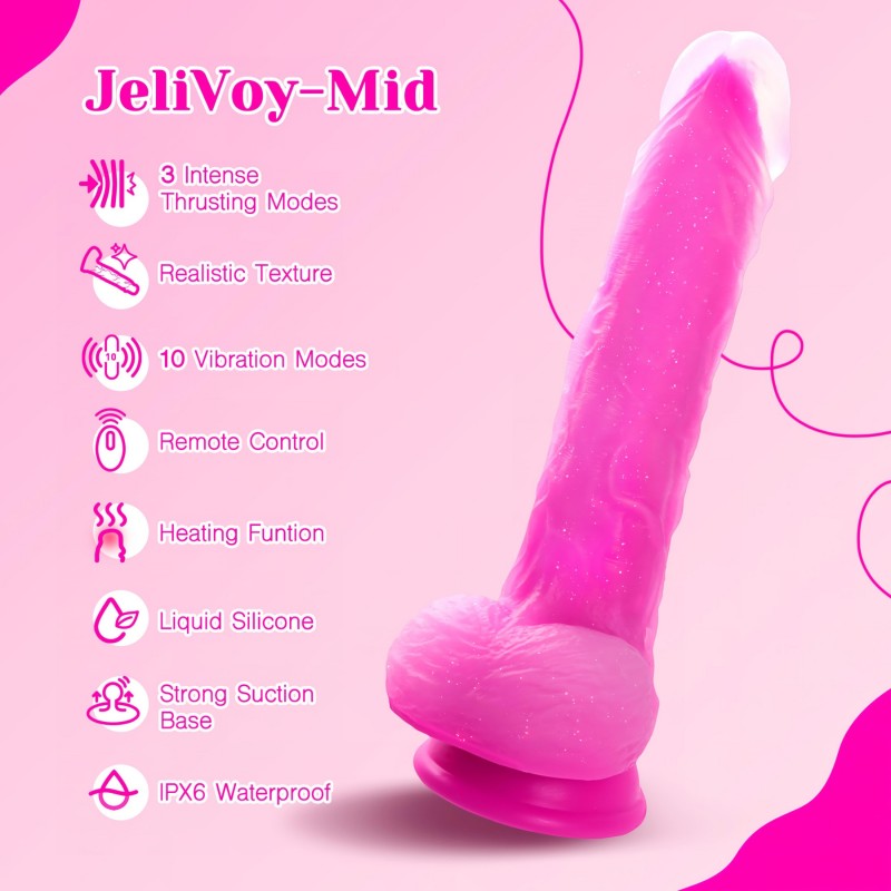 Tracy's Dog Jelivoy-Mid - élethű vibrátor - 20cm (pink) 119608 termék bemutató kép