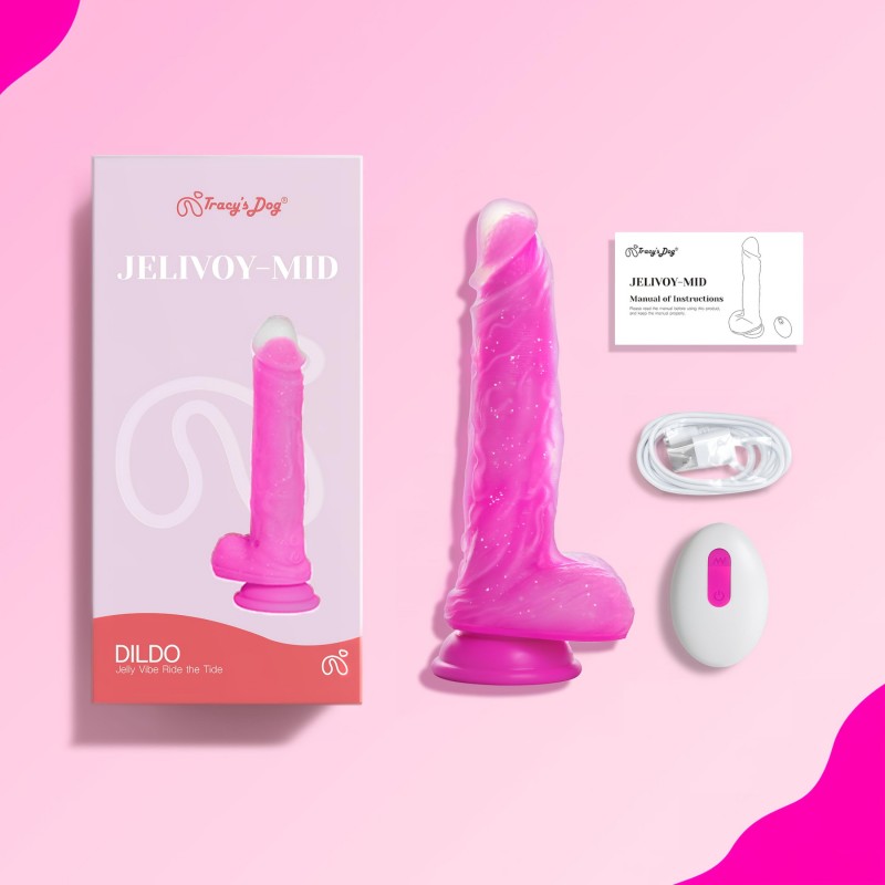 Tracy's Dog Jelivoy-Mid - élethű vibrátor - 20 cm (pink) 119612 termék bemutató kép