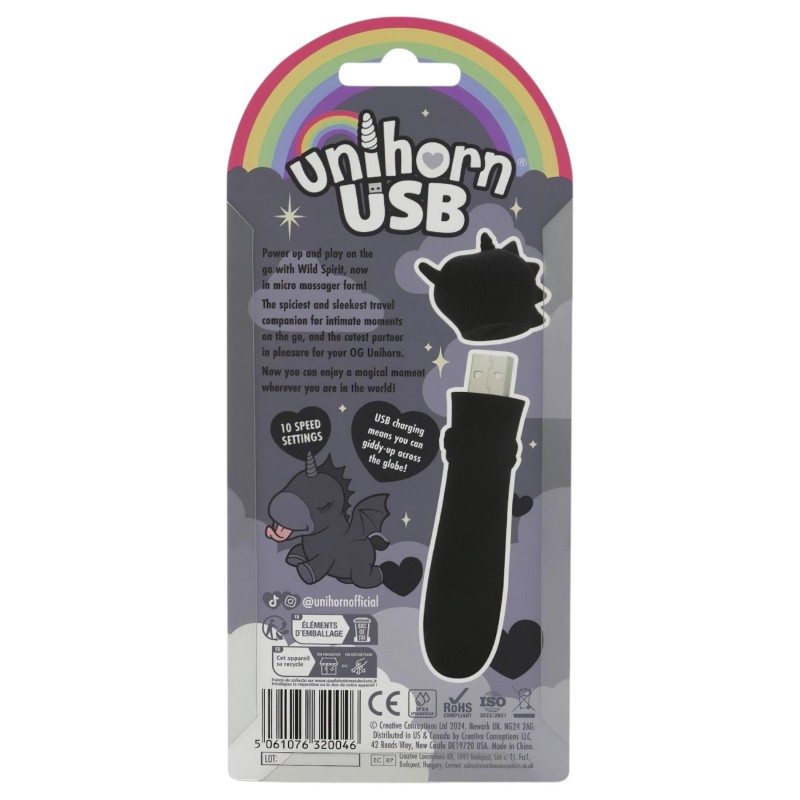 Unihorn Wild Spirit - akkus minivibrátor (fekete) 147781 termék bemutató kép