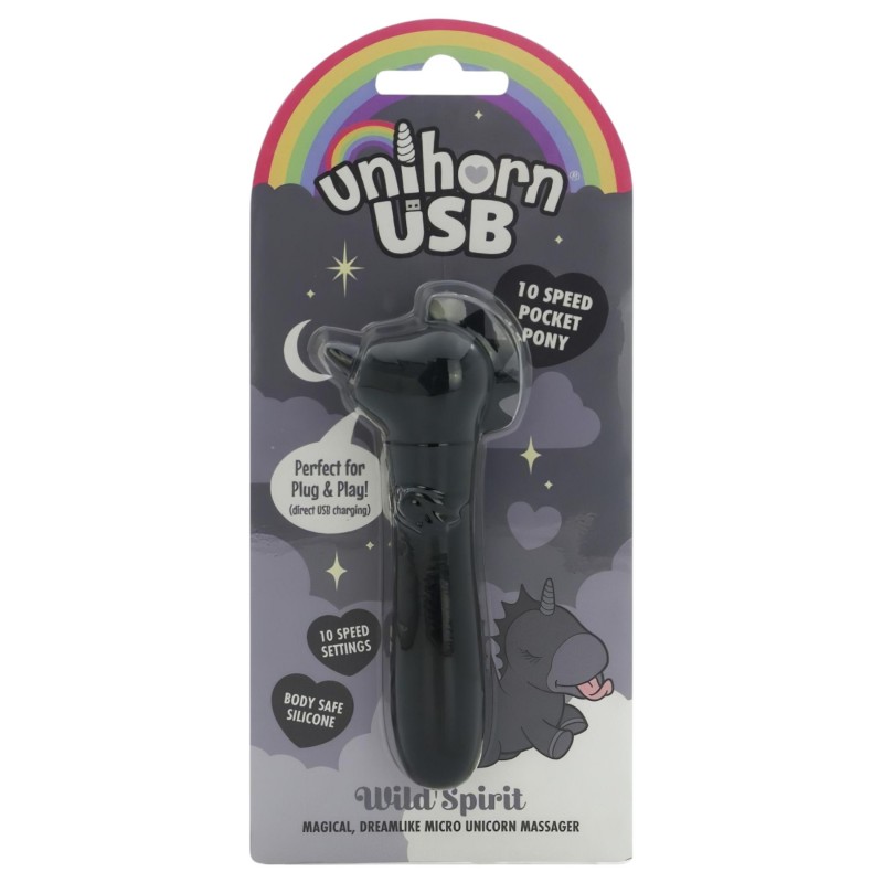 Unihorn Wild Spirit - akkus, vízálló mini vibrátor (fekete) 167299 termék bemutató kép