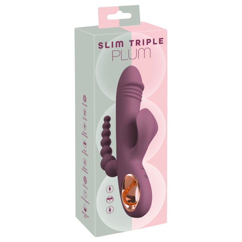 You2Toys - akkus, tripla karos vibrátor (lila) 136913 termék bemutató kép