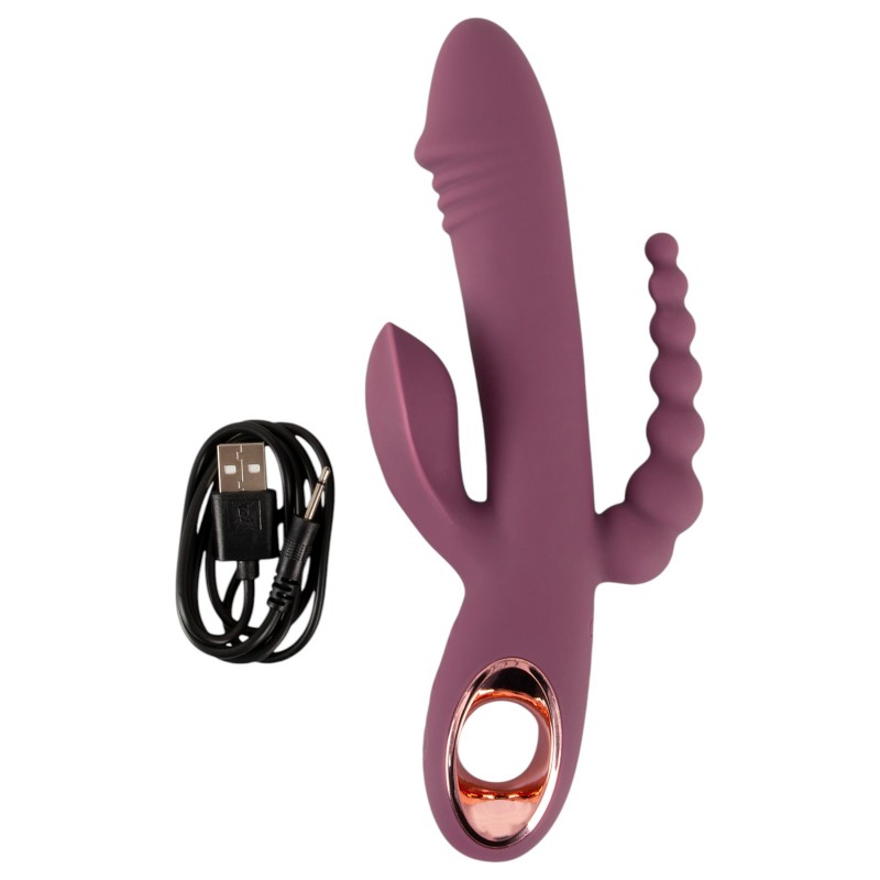 You2Toys - akkus, tripla karos vibrátor (lila) 136919 termék bemutató kép
