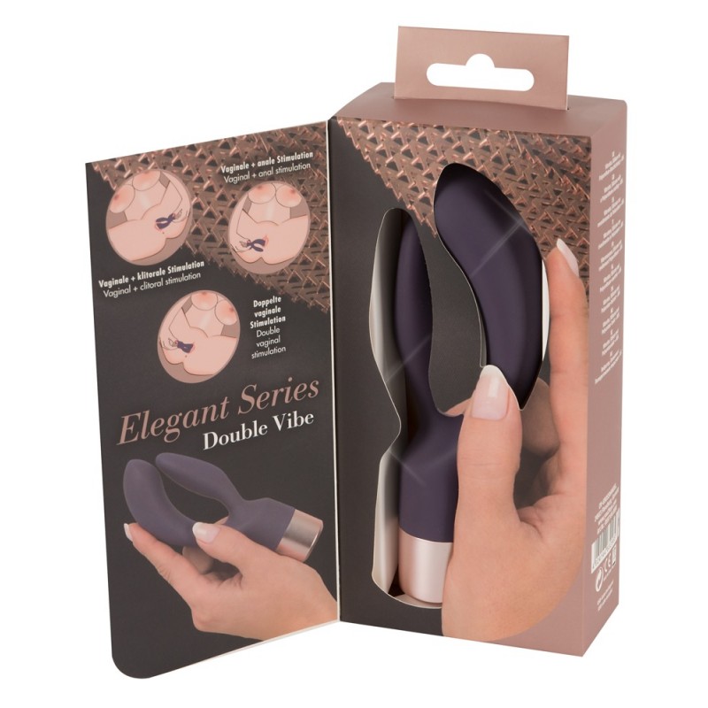 You2Toys Elegant Double - akkus, csiklókaros vibrátor (lila) 38178 termék bemutató kép