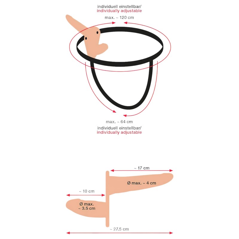 You2Toys - Felcsatolható duó vibrátor- natúr 114244 termék bemutató kép