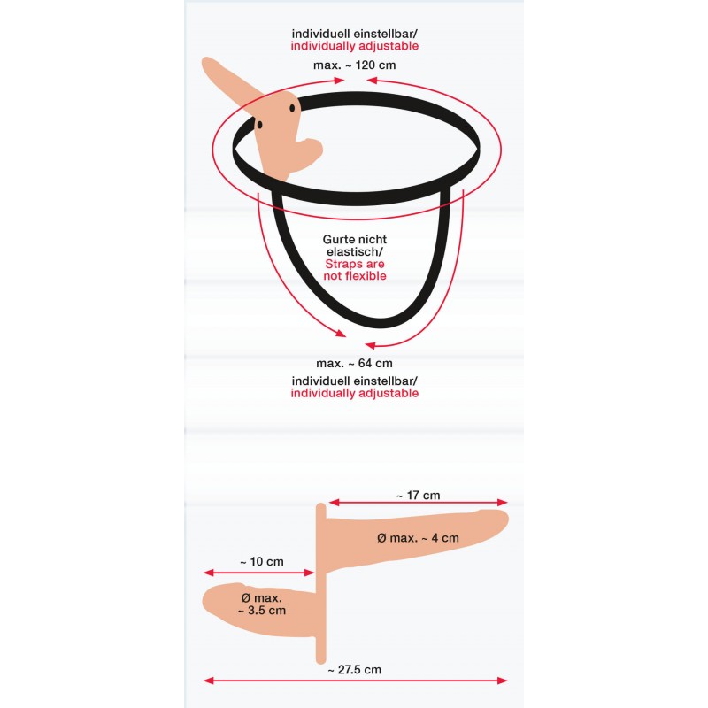 You2Toys - Felcsatolható duó vibrátor- natúr 62318 termék bemutató kép
