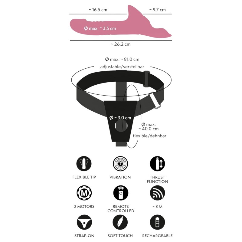 You2Toys - felcsatolható vibrátor szett (piros) 100064 termék bemutató kép