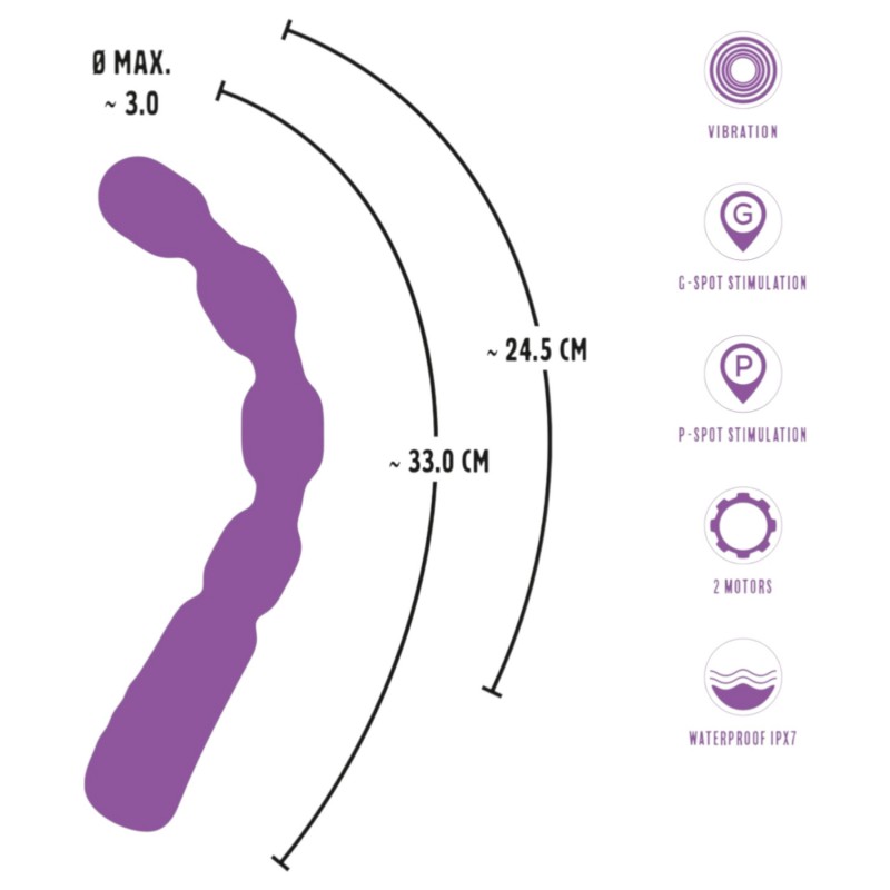You2Toys - gyöngyös G- és P-pont vibrátor (lila) 121412 termék bemutató kép