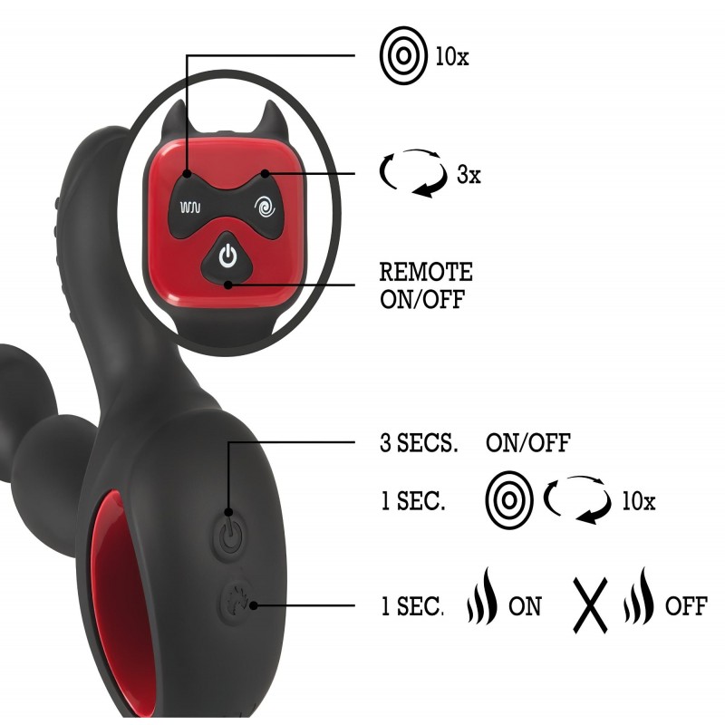 You2Toys Massager - forgó, melegítő prosztata vibrátor (fekete) 100778 termék bemutató kép