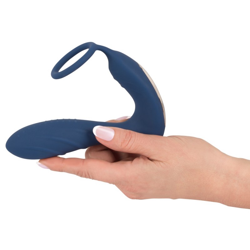 You2Toys Prostate Plug - anál vibrátor péniszgyűrűvel (kék) 37340 termék bemutató kép
