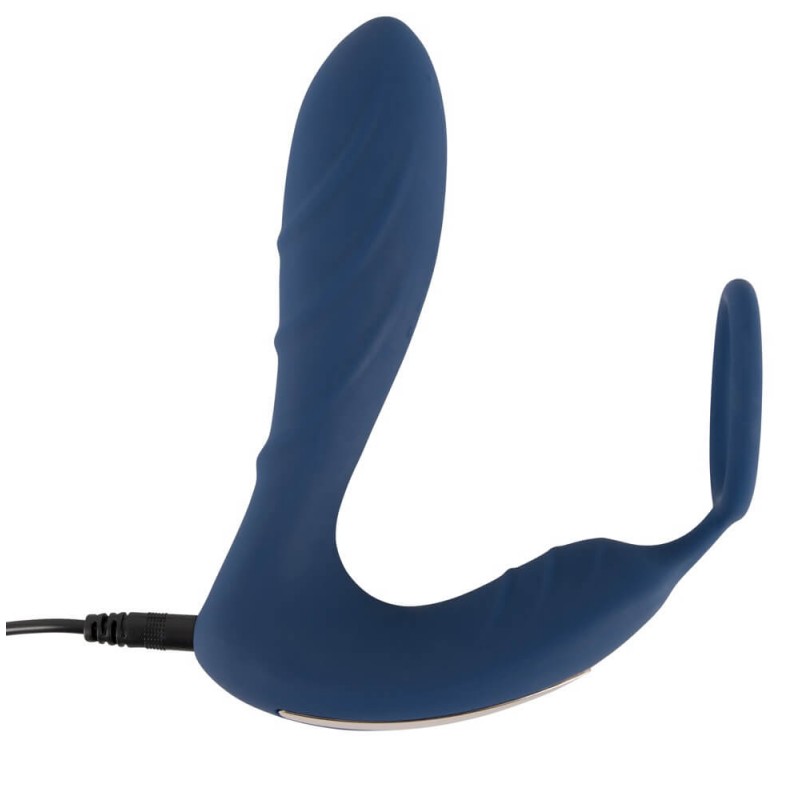 You2Toys Prostate Plug - anál vibrátor péniszgyűrűvel (kék) 80714 termék bemutató kép