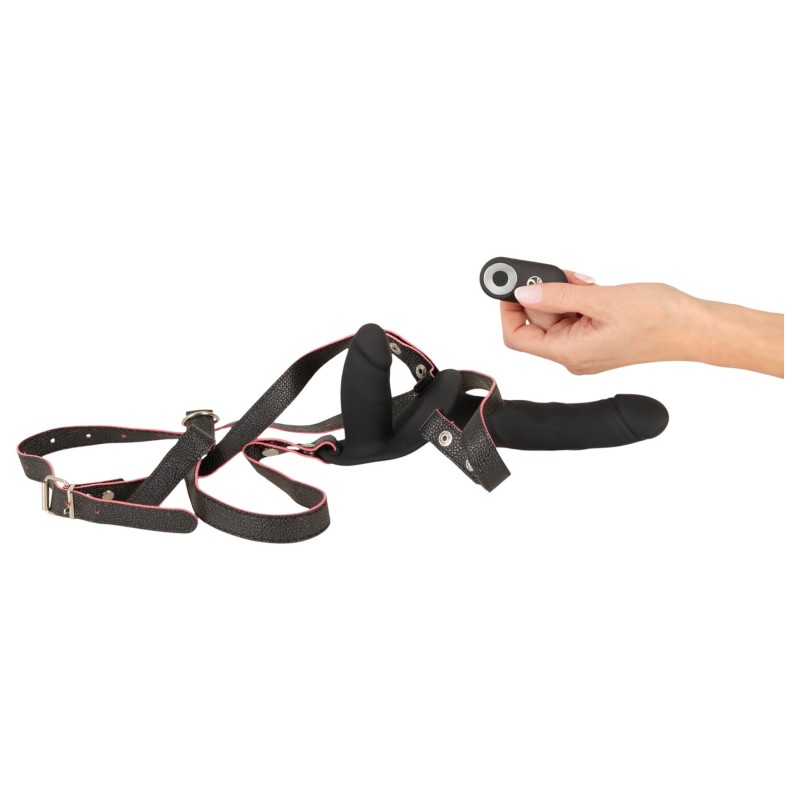 You2Toys - távirányítós dupla felcsatolható vibrátor (fekete) 152136 termék bemutató kép